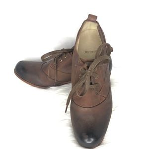 Bernardo Distressed Lace Up Heeled Shoes